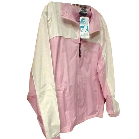 PRICE FIRM! Island Beach Women's Pink & Cream Colored Windbreaker Jacket SIZE L - Picture 13 of 16